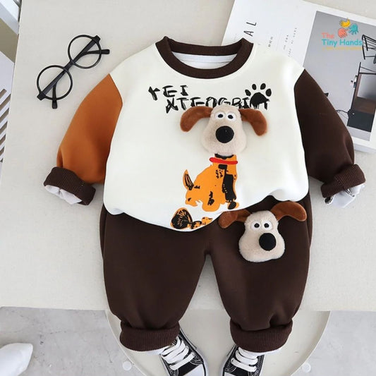 Cute 3D Dog Head Skin Long Sleeve top and jogger
