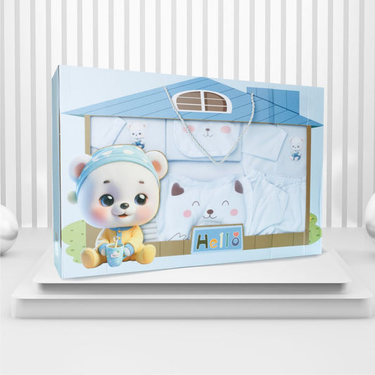 Hello New Born Unisex Baby's Clothing Gift Set- 12Pcs