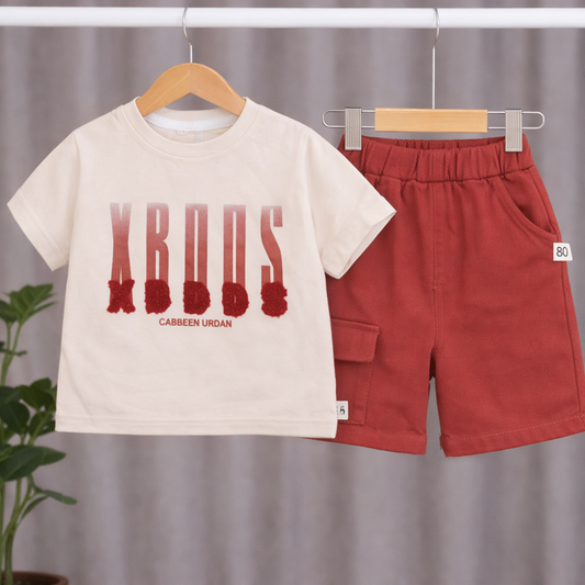 Kids Summer Set, T-Shirt with Graphic Print Shorts