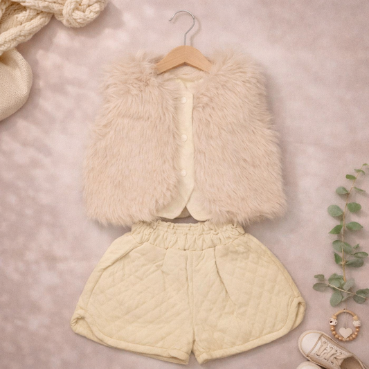 Girl Artificial Fur Jackets with skirt