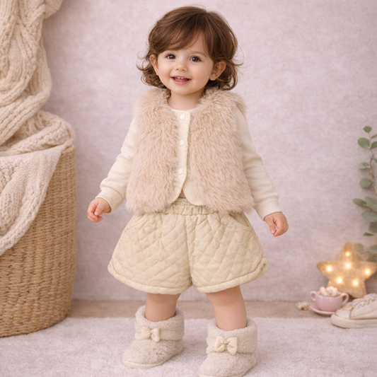 Girl Artificial Fur Jackets with skirt