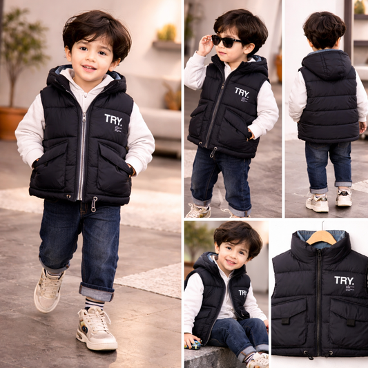 Boys Mock Collar Padded Jacket