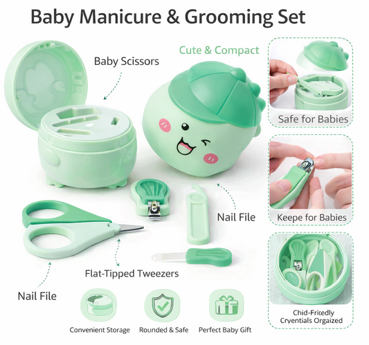 Dinosaur Nail Cilpper Set -4 Pieces Grooming Kit