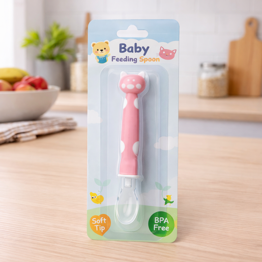 Baby Silicone Pig Shape Spoon -Feeding Tableware Soft Head Spoon