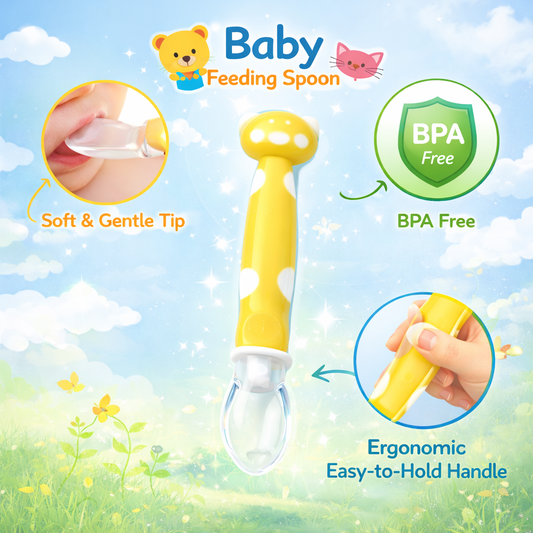 Baby Silicone Pig Shape Spoon -Feeding Tableware Soft Head Spoon