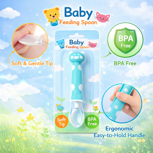 Baby Silicone Pig Shape Spoon -Feeding Tableware Soft Head Spoon