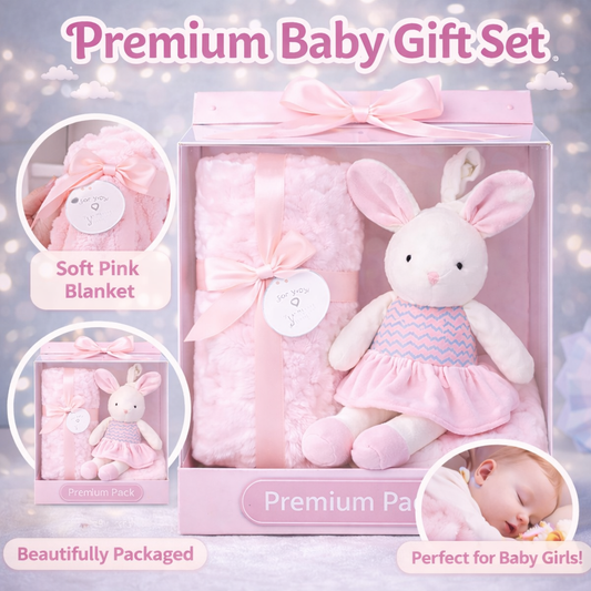 Pink Blanket & Cute Doll 2Pc Set