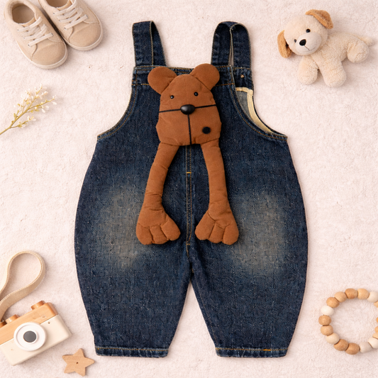 Dungaree For Boys & Girls Casual Printed Denim