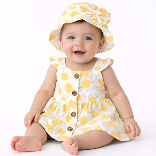 Infant Straps Girls Hat Frock & Cap and Pant