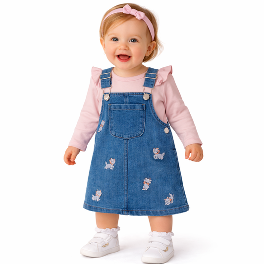 Beautiful Girl Denim Pink Pinafore