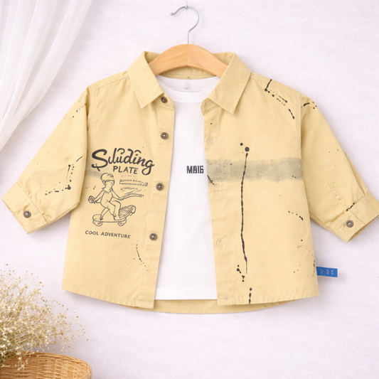 Infant's Long Sleeve Graphic Shirt with T-Shirt, Cotton Blend