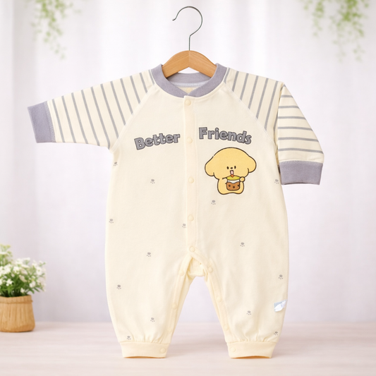 Baby Sleepsuit with Animal Design, Cotton Footie Romper