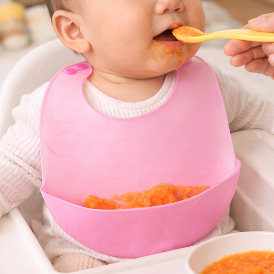 Plain Waterproof Silicon Baby Bibs