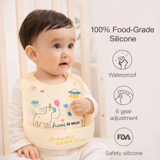 Waterproof Baby blue High Silicon Baby Bibs