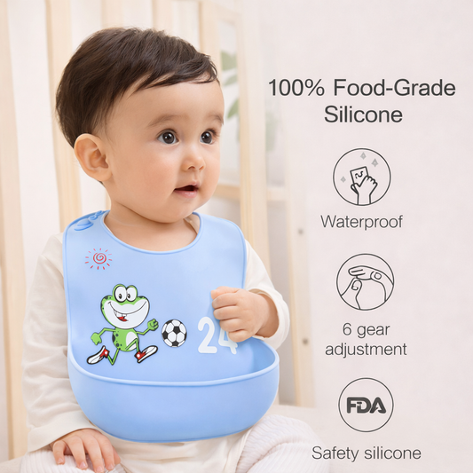 Waterproof Baby blue High Silicon Baby Bibs
