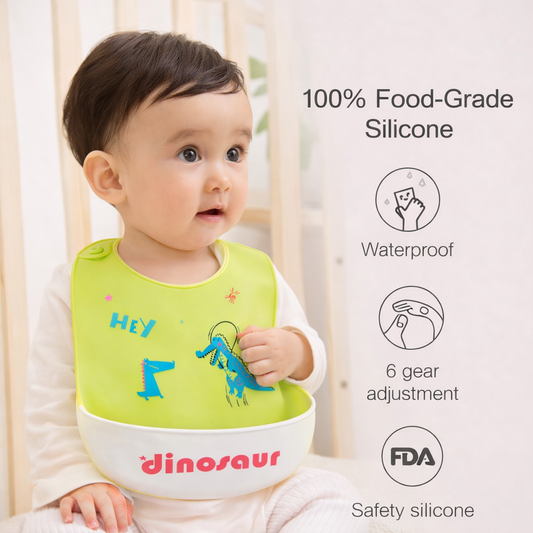 Waterproof Baby blue High Silicon Baby Bibs