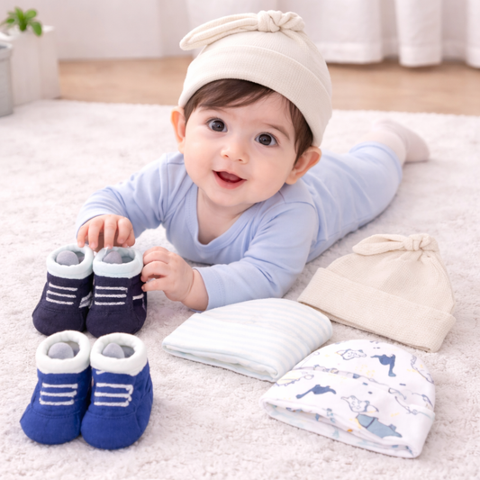 Baby premium quality Cap With Socks, combo set