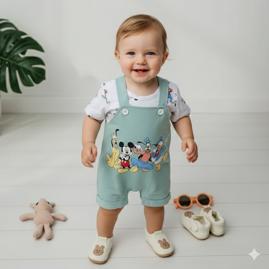 Mickey Mouse & Winnie -Shortall Romper T-Shirt Short
