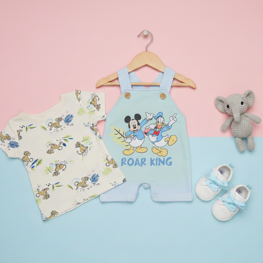 Mickey Mouse & Winnie -Shortall Romper T-Shirt Short