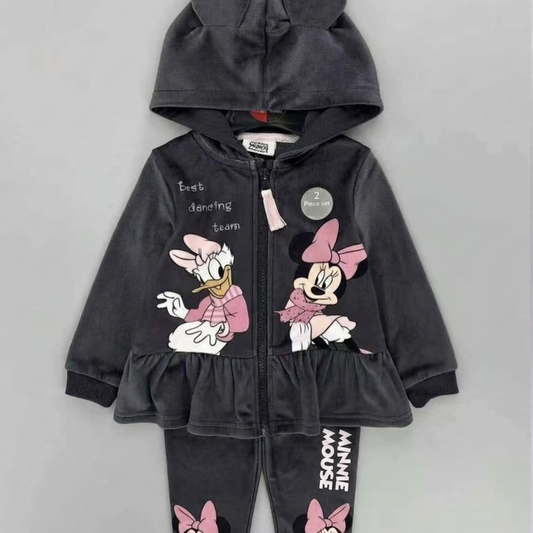 Cartoon printed Fleece Sweatshirt And Pants