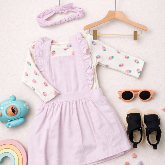 Purple & White Dangries With Ribbon