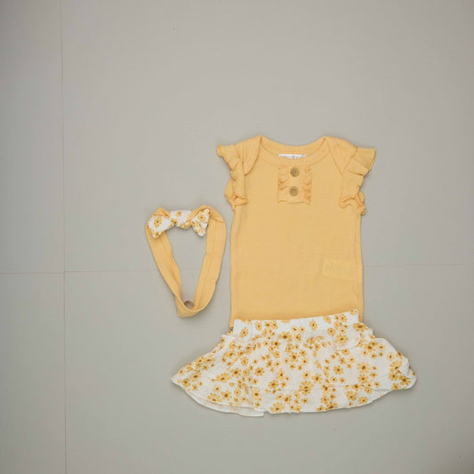 Rabbit Bear Baby Printed Romper Skirt Set
