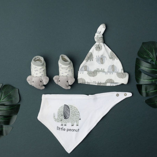 Set Of 3, Hat + Bib + Socks