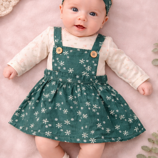 Newborn Long Sleeve Headband And Pants 3 Piece Set