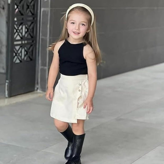 Sleeveless Crop Top and High-Waist Shorts Set