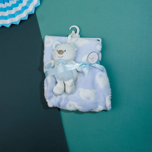 2 Pc Gift Setcute Bear With Bowtie Lovey Blanket
