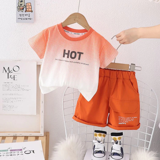 Kids Cotton T-Shirt and Shorts Set, HOT Print Design