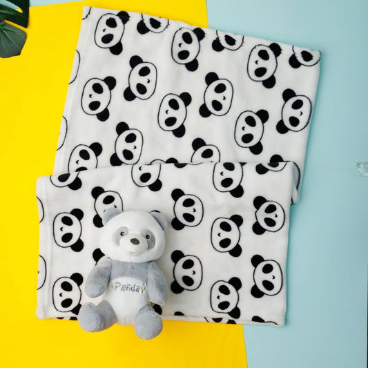 Baby Soft Blanket And Panda Toy Set