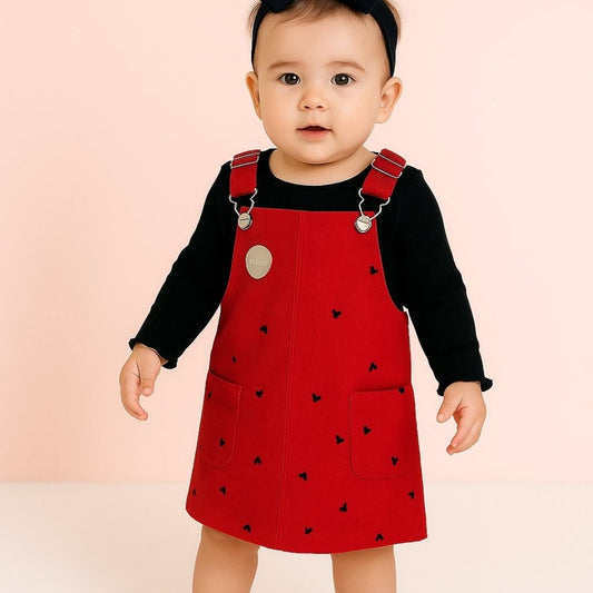 Disney Minnie Mouse Red&Black 2-Piece Denim Jumper