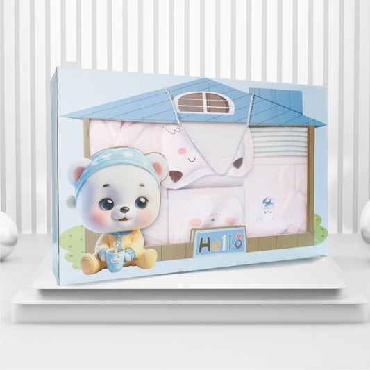 Hello New Born Unisex Baby's Clothing Gift Set- 12Pcs