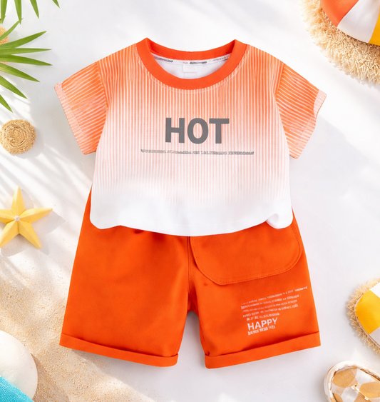 Kids Cotton T-Shirt and Shorts Set, HOT Print Design