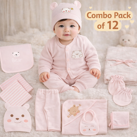 Hello New Born Unisex Baby's Clothing Gift Set- 12Pcs