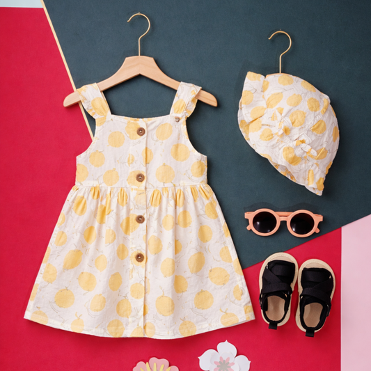 Infant Straps Girls Hat Frock & Cap and Pant