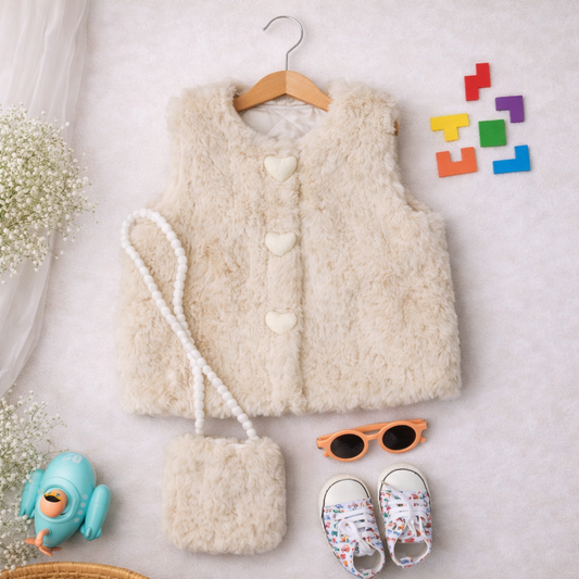 Sleeveless Solid Important Girls Jacket