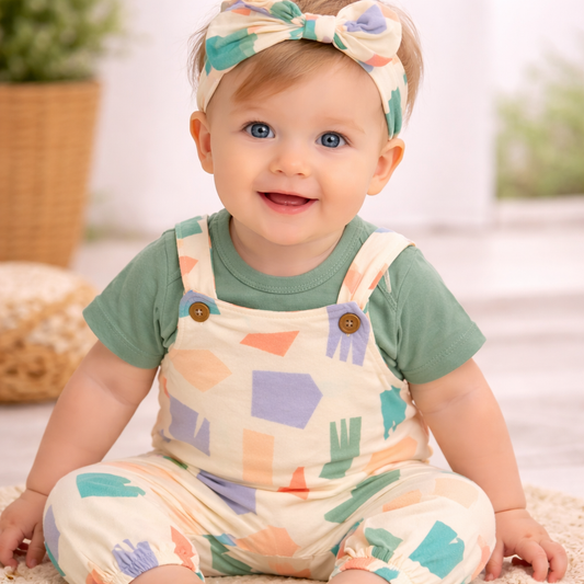 Baby Romper With Suspender Pants Set