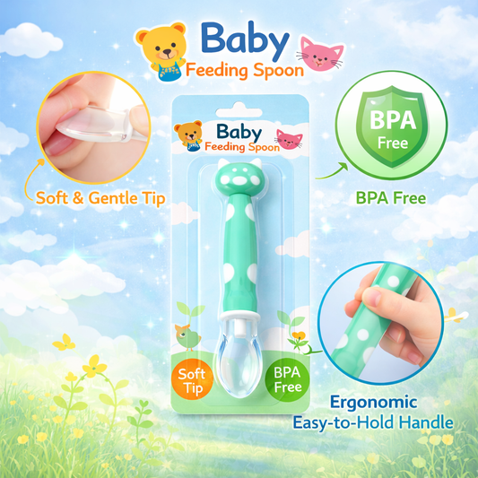 Baby Silicone Pig Shape Spoon -Feeding Tableware Soft Head Spoon