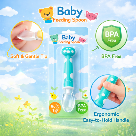 Baby Silicone Pig Shape Spoon -Feeding Tableware Soft Head Spoon