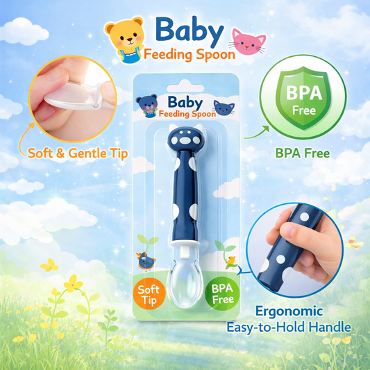 Baby Silicone Pig Shape Spoon -Feeding Tableware Soft Head Spoon