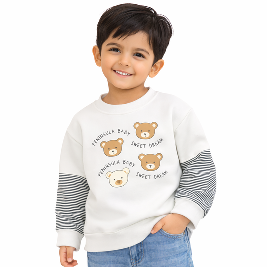 Crew Neck Long Sleeve Embroidery Baby Girl Sweatshirt