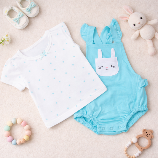 Sky Blue Sleeveless Embroidery Summer Bodysuit