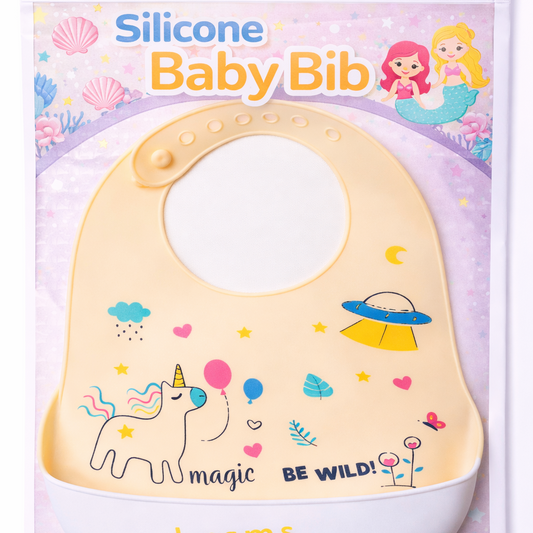 Waterproof Baby blue High Silicon Baby Bibs