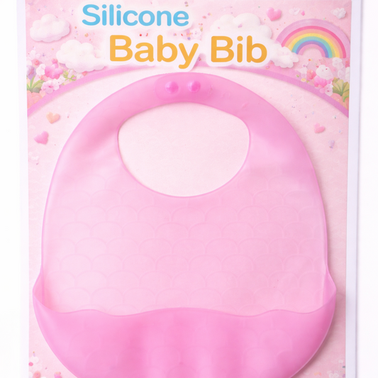 Plain Waterproof Silicon Baby Bibs