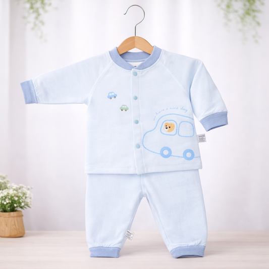 Text Print Cotton Jabla And Joggers Set