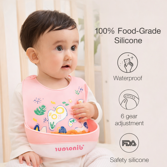 Waterproof Baby blue High Silicon Baby Bibs