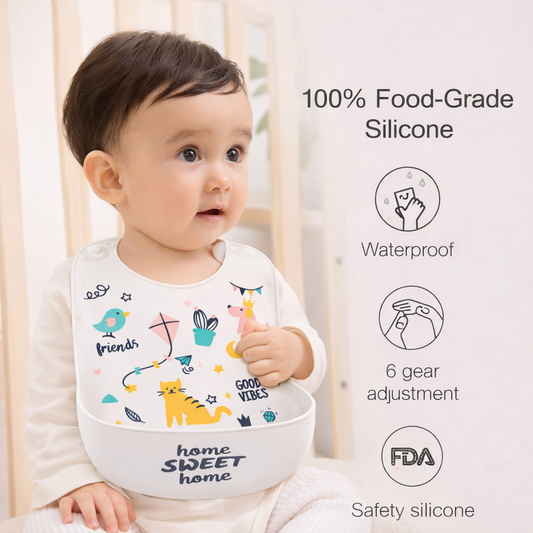 Waterproof Baby blue High Silicon Baby Bibs