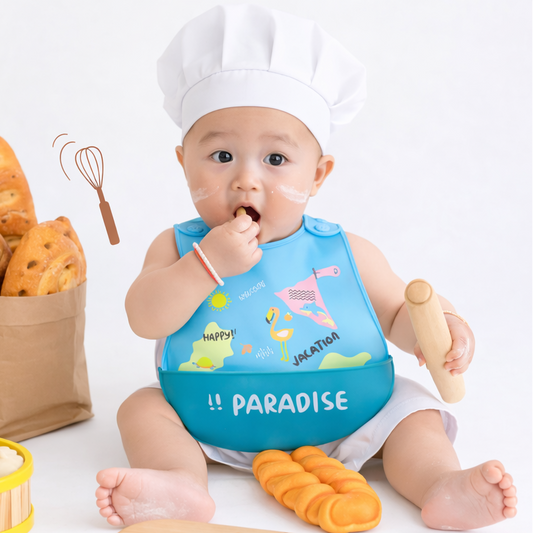 Waterproof Medium Silicon Baby Bibs With Ears